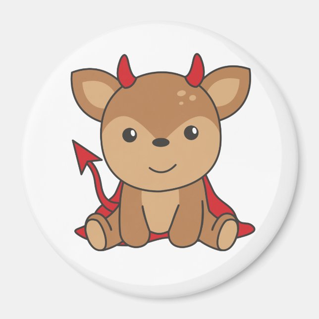Deer Halloween Cute Devil Witch Costume Magnet (Front)