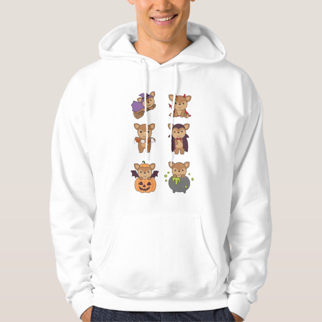 Deer Halloween Devil Pumpkin Vampire Costume Hoodie (Front)
