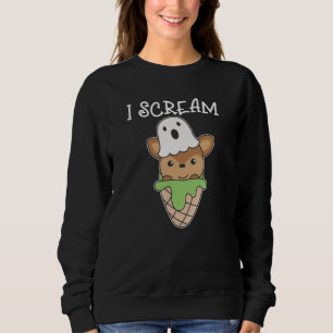 Deer Halloween Ghost I Scream Ice Cream Pun Sweatshirt
