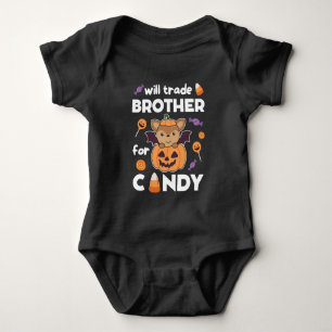 Deer Halloween Trade Brother For Candy Baby Bodysuit