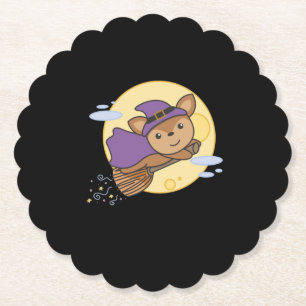 Deer Halloween Witch Kids Witch Costume Paper Coaster
