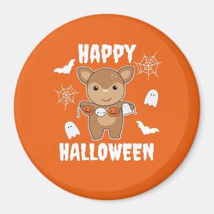 Deer Happy Halloween Pumpkin Bat Costume Magnet