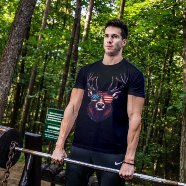 Deer Head American Flag T-Shirt (Creator Uploaded)