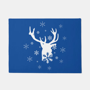 Deer Head and Snowflakes Doormat