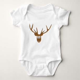 deer head antler baby bodysuit