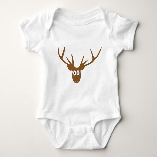 deer head antler baby bodysuit (Front)
