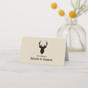 Deer Head Antlers Rustic Wedding Table Seat Place Card