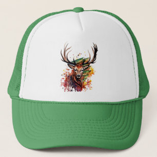 Deer Head Artwork Trucker Hat