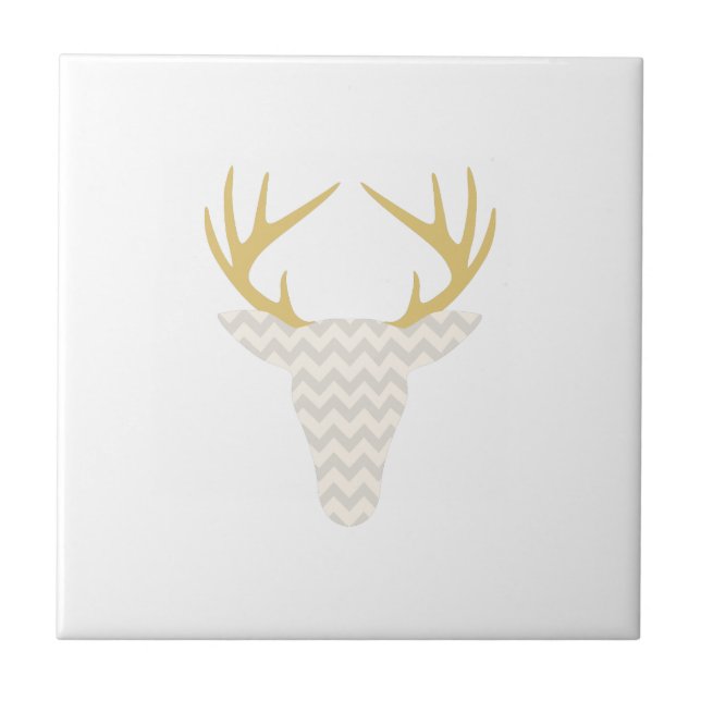 Deer Head Ceramic Tile (Front)