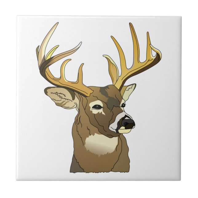 Deer Head Ceramic Tile (Front)