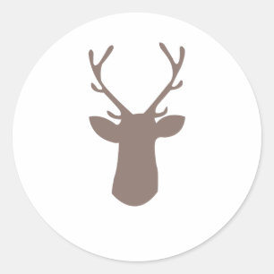 Deer Head Classic Round Sticker