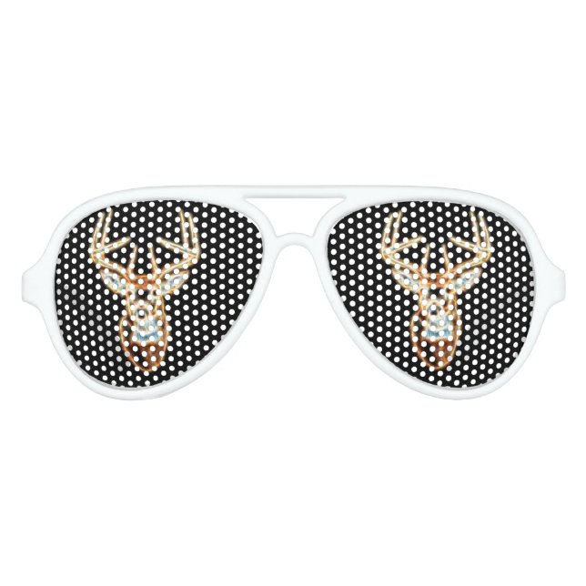 Deer Head digital Energy Spirit Aviator Sunglasses (Front)