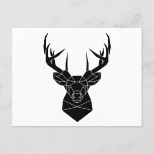 Deer Head Geometric Ai File Deer Silhouette Stag Postcard
