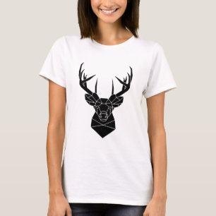 Deer Head Geometric Ai File Deer Silhouette Stag T-Shirt