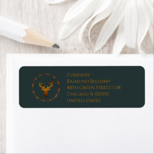 Deer Head Label Return Address Label