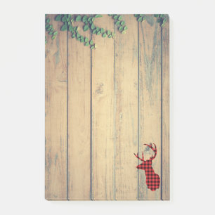 Deer Head with Antlers on Faux Wood Post-it Notes