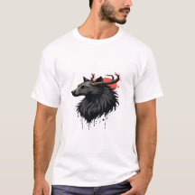 "Deer Head with Moon Behind – Artistic Graphic Tee