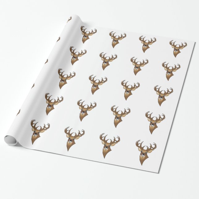 Deer head wrapping paper (Unrolled)