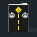 Deer Headlights With Road Markings Couples Costume Card<br><div class="desc">Deer Headlights With Road Markings Couples Costume Halloween</div>