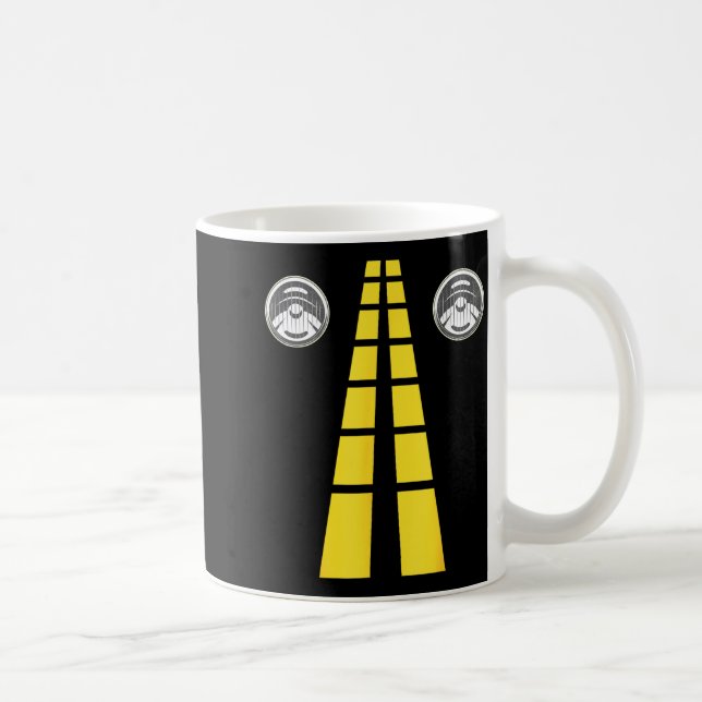 Deer Headlights With Road Markings Couples Costume Coffee Mug (Right)