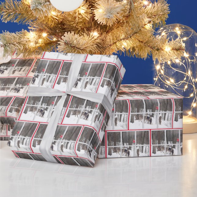 Deer Herd in Winter Woods Wrapping Paper (Holidays)