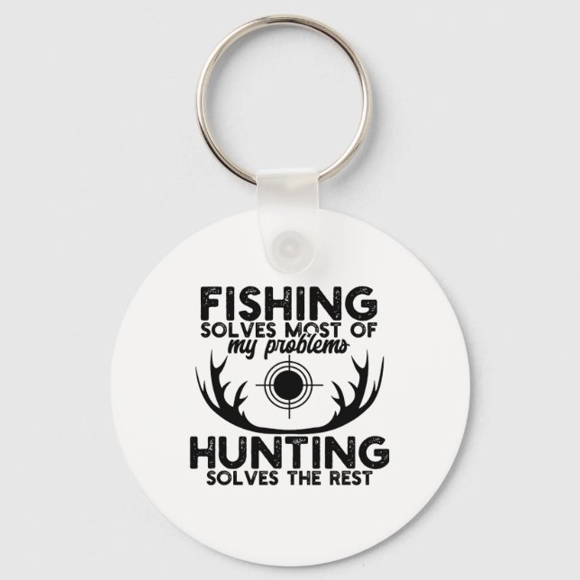 Deer Hunt Funny Fishing And Hunting  Key Ring (Front)