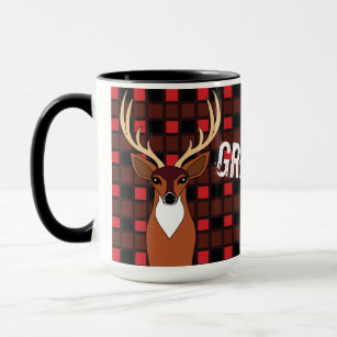 Deer Hunter Antlers Plaid Mug