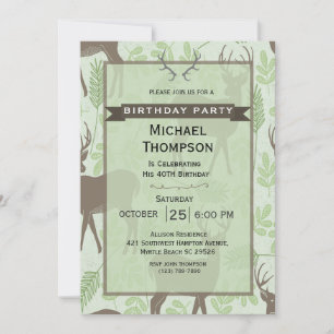 Deer Hunter Birthday Party Invitation