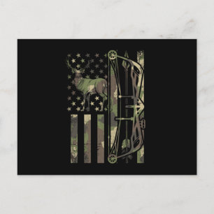Deer hunter bow hunting invitation postcard