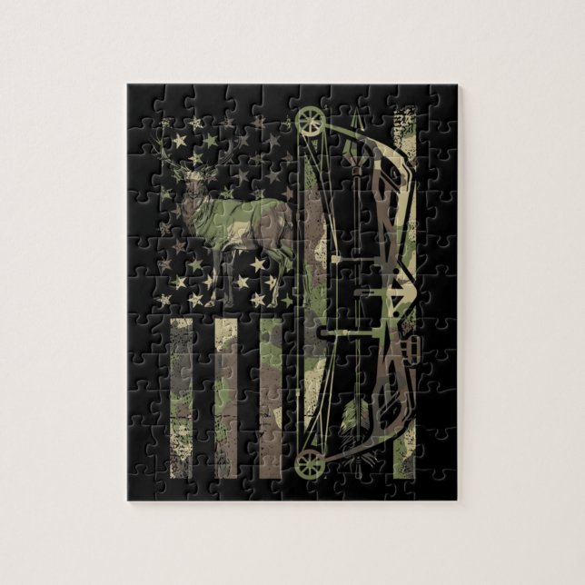 Deer hunter bow hunting jigsaw puzzle (Vertical)