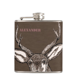 Deer Hunter Buck Personalised Hip Flask