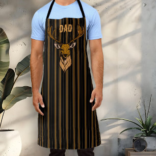Deer Hunter Dad or Name Black Stripes Apron