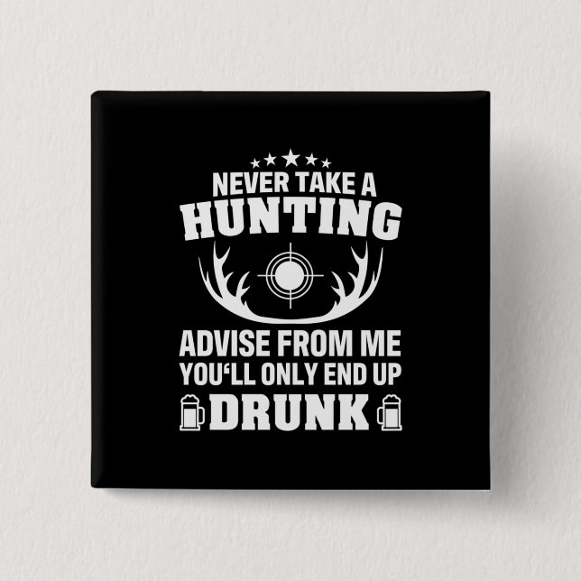 Deer Hunter Drinking 15 Cm Square Badge (Front)