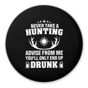 Deer Hunter Drinking Ceramic Knob