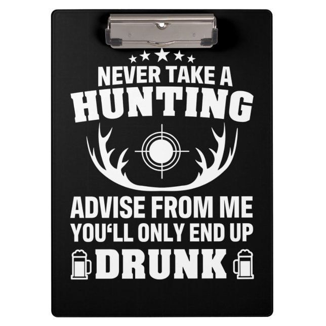 Deer Hunter Drinking Clipboard (Front)