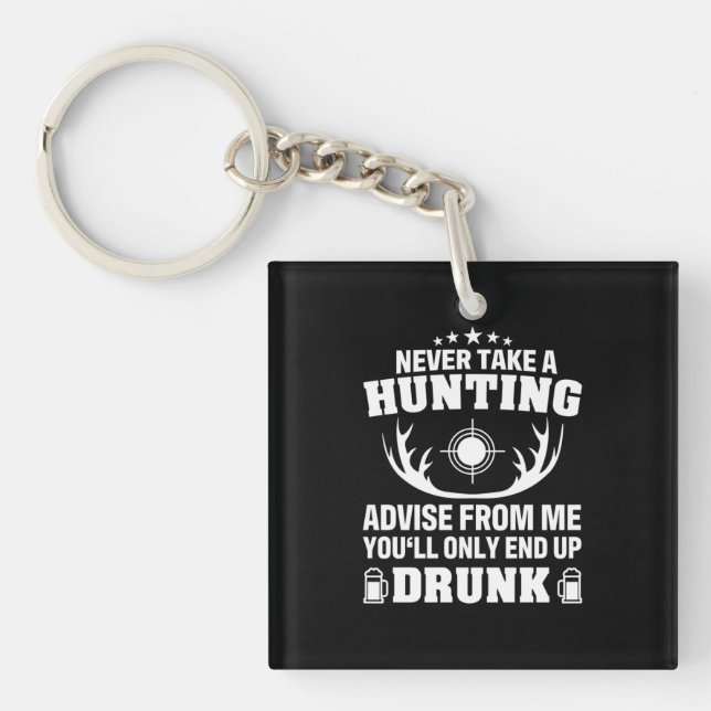 Deer Hunter Drinking Key Ring (Front)