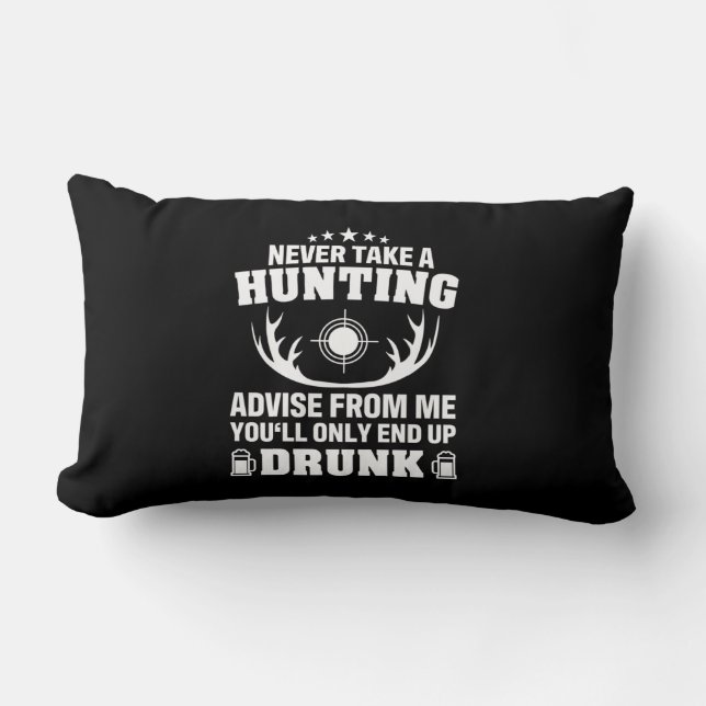 Deer Hunter Drinking Lumbar Cushion (Front)