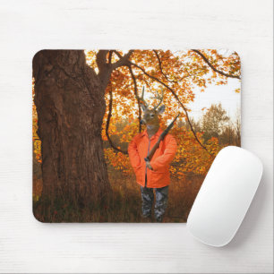 Deer Hunter In Woods Mouse Pad