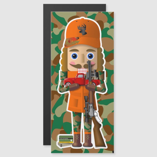 Deer Hunter Nutcracker with Little Red Truck (Front/Back)