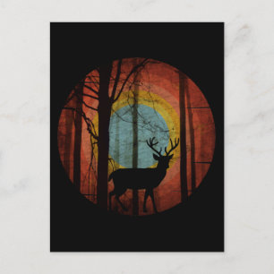 DEER HUNTER VINTAGE POSTCARD