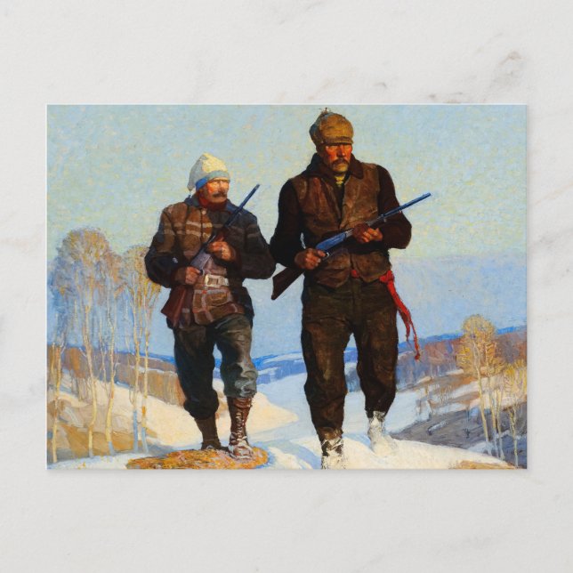 Deer Hunters, 1924 by Newell Convers Wyeth Postcard (Front)