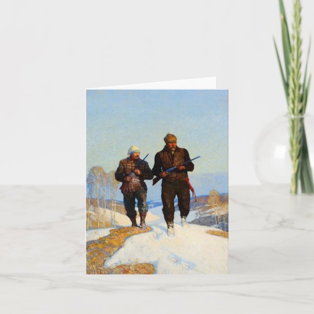 Deer Hunters by Newell Convers Wyeth Thank You Card (Front)