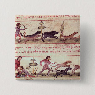 Deer Hunting 15 Cm Square Badge