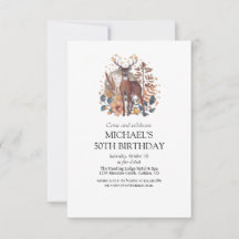 Deer Hunting Adult Birthday Party Invitation