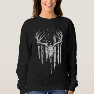 Deer Hunting American Flag Bowhunting Whitetail Bo Sweatshirt