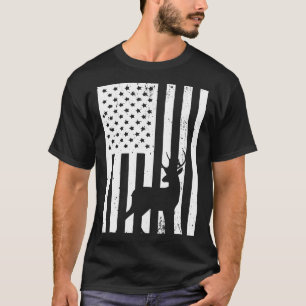 Deer Hunting And America Flag  Hunting Lover Gift  T-Shirt