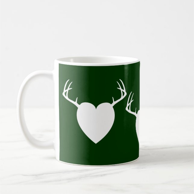 Deer Hunting Antlers heart Coffee Mug (Left)