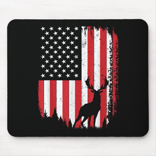 Deer Hunting Art For Men Women Buck Elk Hunter Dee Mouse Pad (Front)