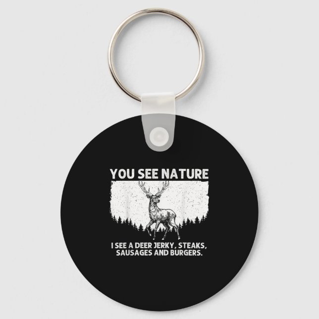 Deer Hunting Art For Men Women Wildlife Hunter Dee Key Ring (Front)
