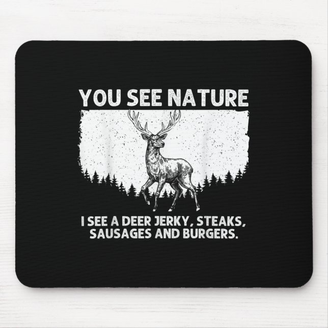 Deer Hunting Art For Men Women Wildlife Hunter Dee Mouse Pad (Front)